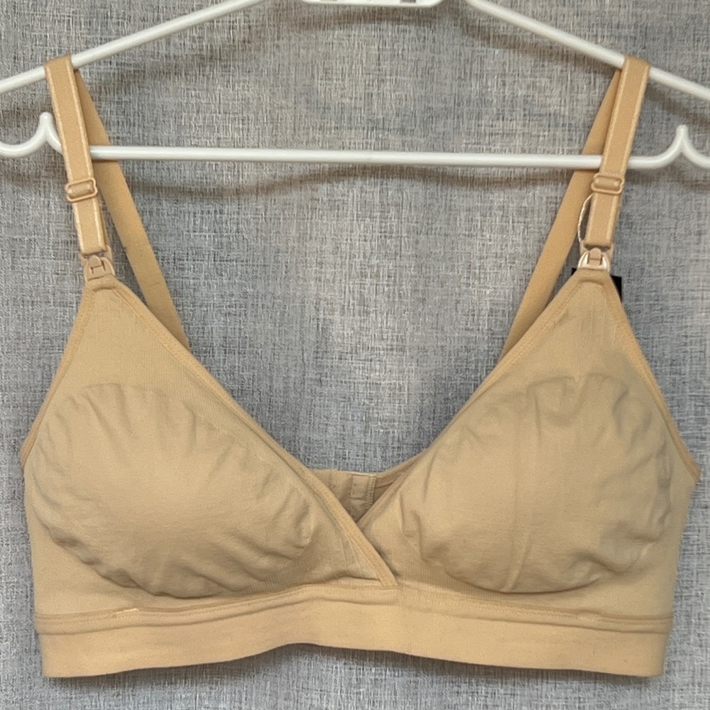 Vonfact Nursing Bra Nude Size XXL 4 Hook & Eye Closure Removable Pads New